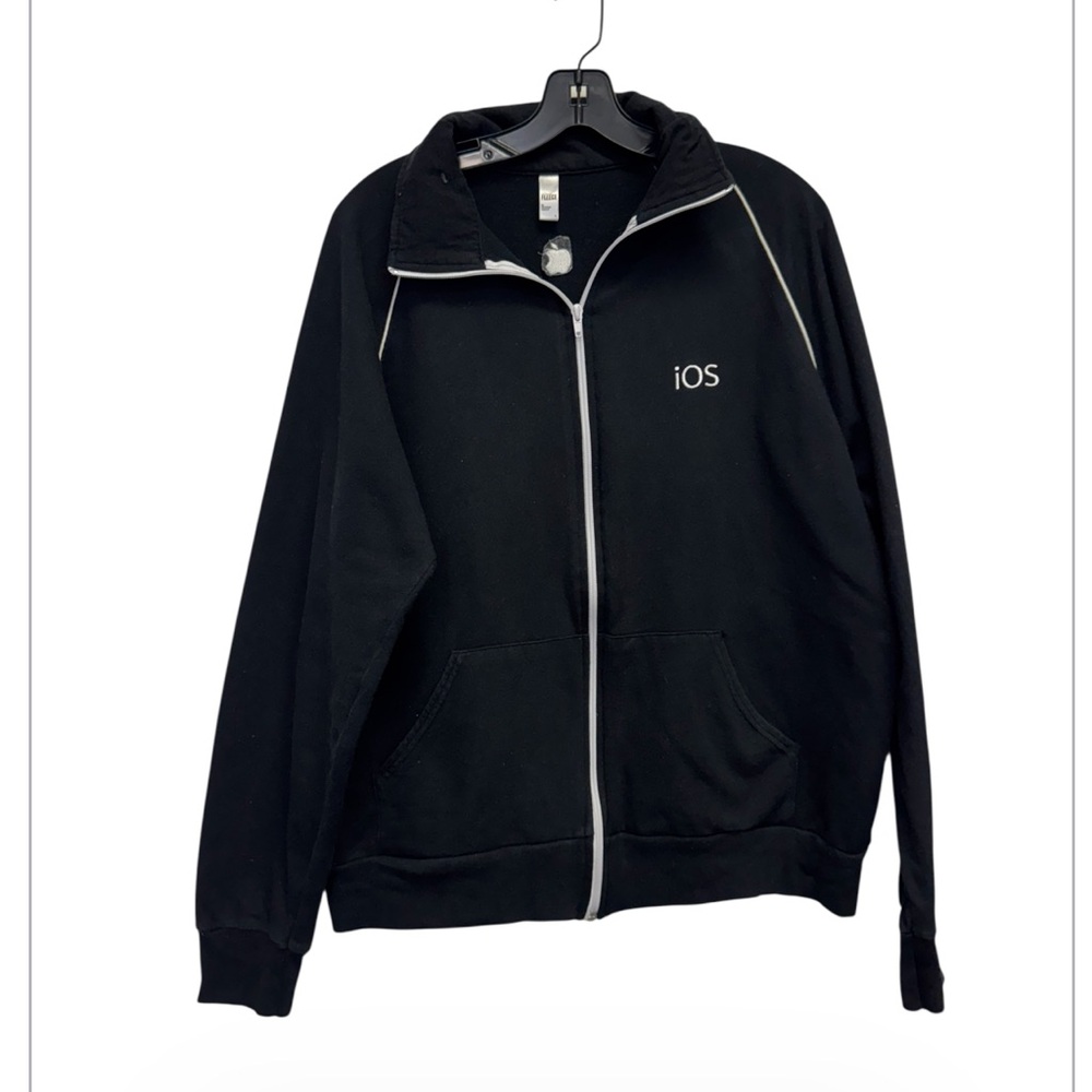 California FLEECE Black iOS/Apple Zip-Up Knit Jacket Large
